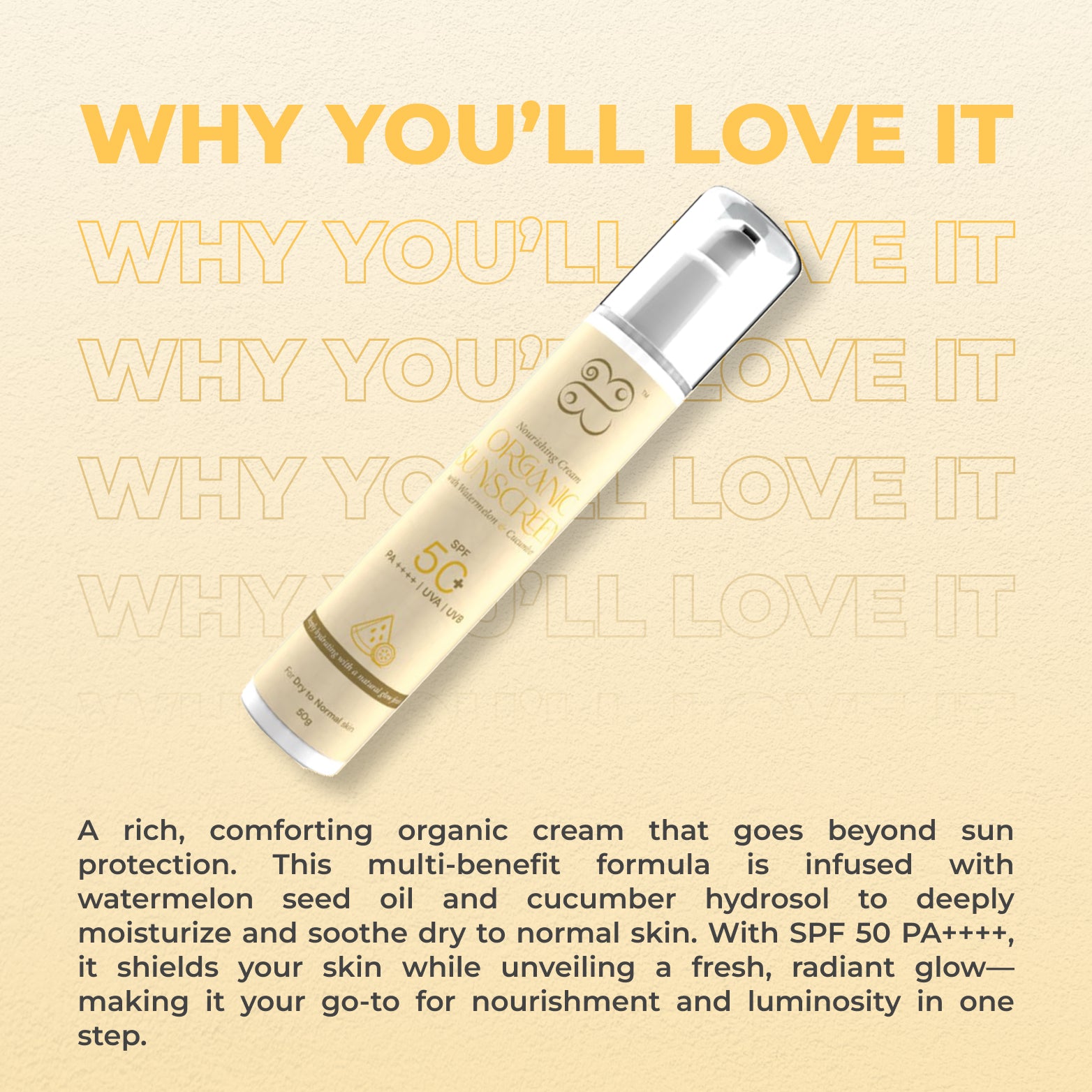 Nourishing Cream Organic Sunscreen for Dry to Normal Skin