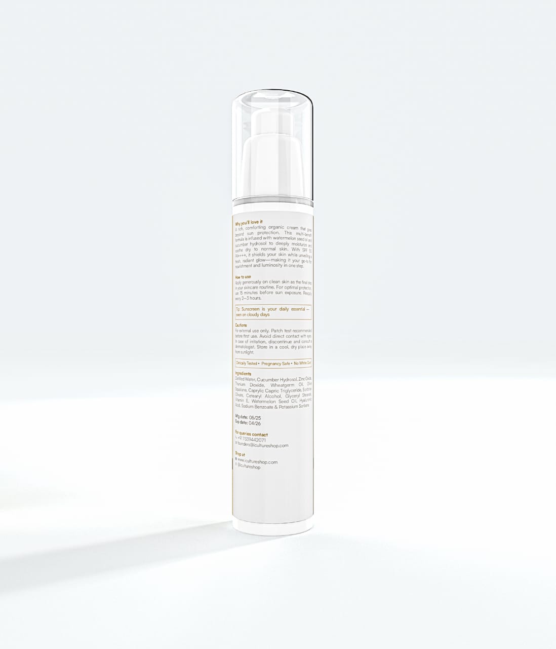 Nourishing Cream Organic Sunscreen for Dry to Normal Skin