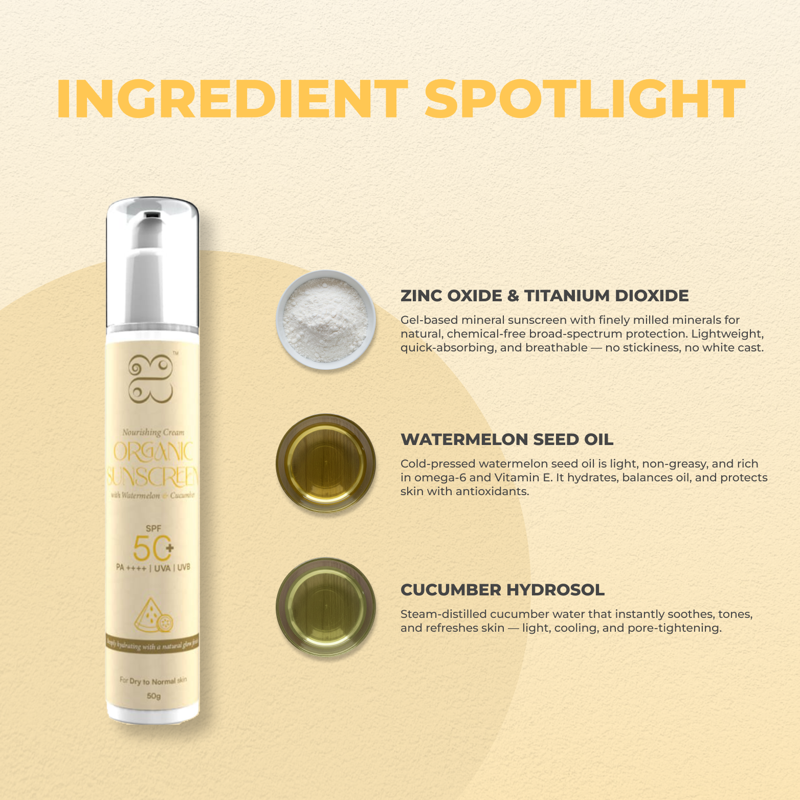 Nourishing Cream Organic Sunscreen for Dry to Normal Skin